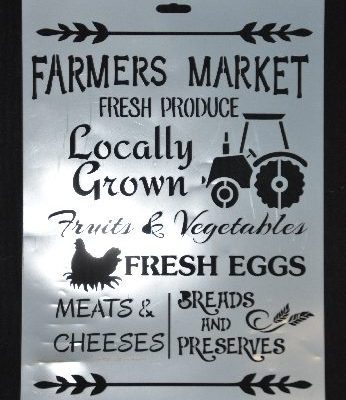 STENCIL FARMERS MARKET 20 X 30CM