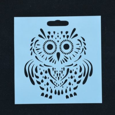 STENCIL OWL LADY 10 X 10CM