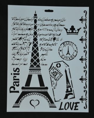 STENCIL LOVE PARIS 20 X 30CM