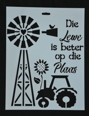 STENCIL LEWE OP PLAAS 20 X 30CM