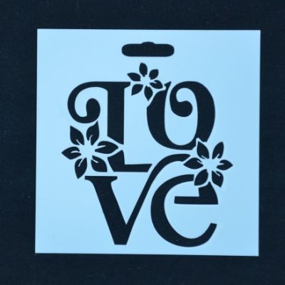 STENCIL LOVE FLOWER 10 X 10CM