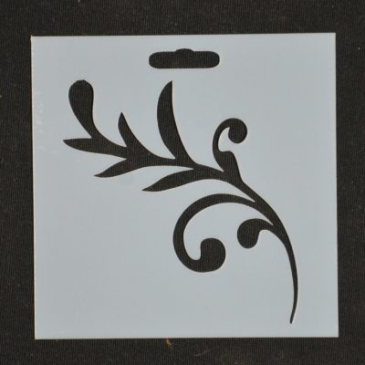 STENCIL LEAF CURLY 10 X 10CM