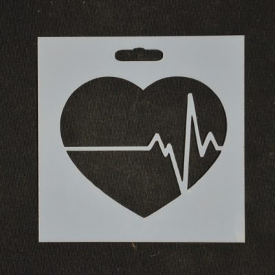 STENCIL HEART RATE 10 X 10CM