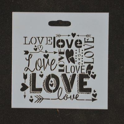 STENCIL LOVE ARROW 10 X 10CM