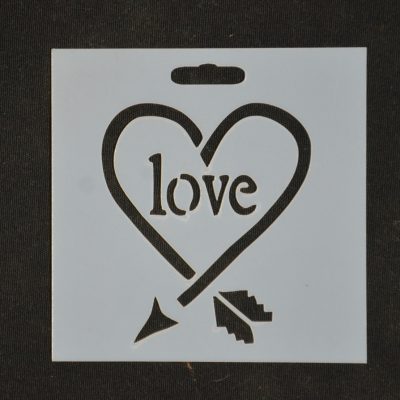 STENCIL LOVE ARROW 10 X 10CM
